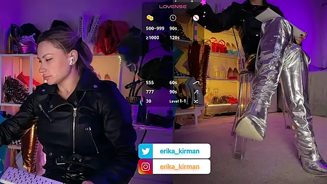 Erika Kirman online show from January 9, 2:32 pm